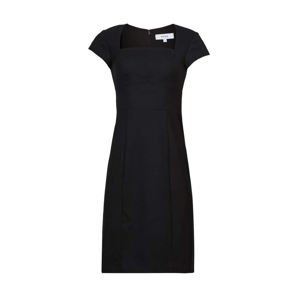 Reiss Haisley Black Wool Blend Tailored Sheath Dress Size 4
